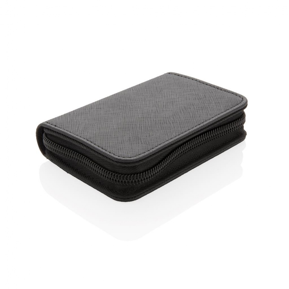 Logo trade business gift photo of: Swiss Peak secure RFID modern cardholder, black