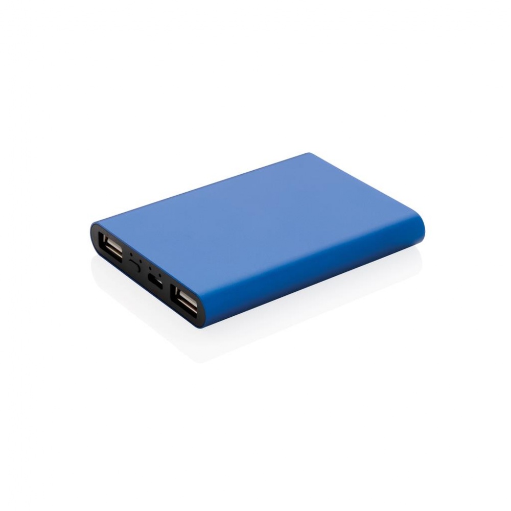 Logo trade advertising products picture of: Aluminium 5.000 mAh pocket powerbank, blue