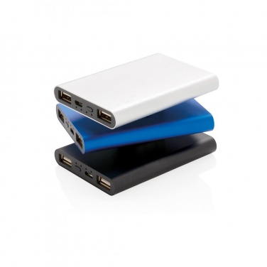 Logo trade advertising products image of: Aluminium 5.000 mAh pocket powerbank, blue