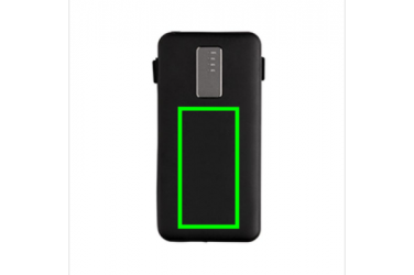 Logo trade corporate gift photo of: 10.000 mAh powerbank with integrated cable, black