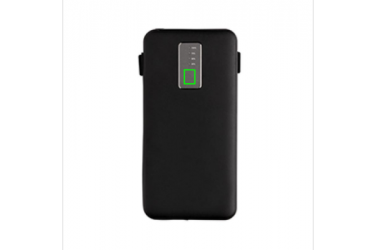 Logo trade advertising products image of: 10.000 mAh powerbank with integrated cable, black