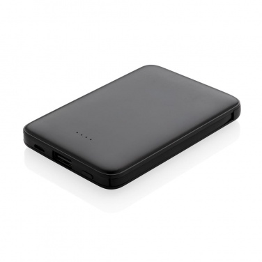 Logotrade corporate gift picture of: 5.000 mAh Pocket Powerbank with integrated cables, black