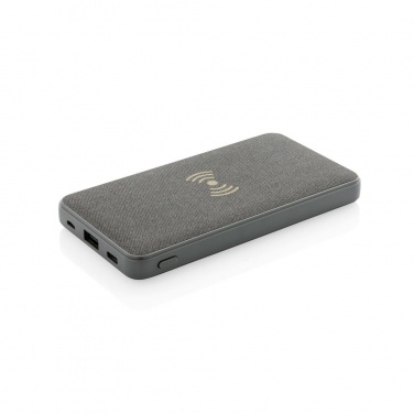 Logo trade promotional items image of: Tela 8.000 mAh 5W Wireless Powerbank, grey