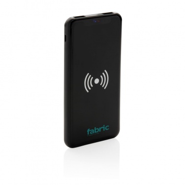 Logo trade promotional item photo of: Ultra Thin 4.000 mAh Wireless 5W Charging Powerbank, black