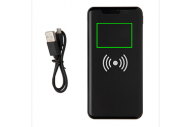 Logotrade promotional giveaway picture of: Ultra Thin 4.000 mAh Wireless 5W Charging Powerbank, black