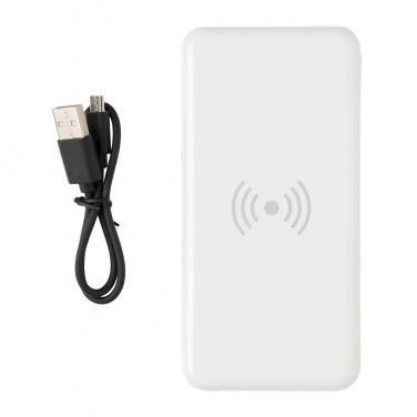 Logotrade promotional product image of: Ultra Thin 4.000 mAh Wireless 5W Charging Powerbank, white