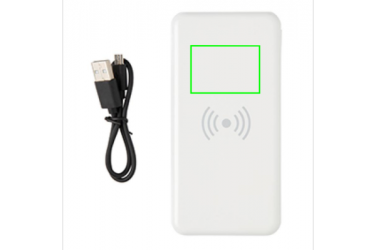 Logotrade advertising products photo of: Ultra Thin 4.000 mAh Wireless 5W Charging Powerbank, white