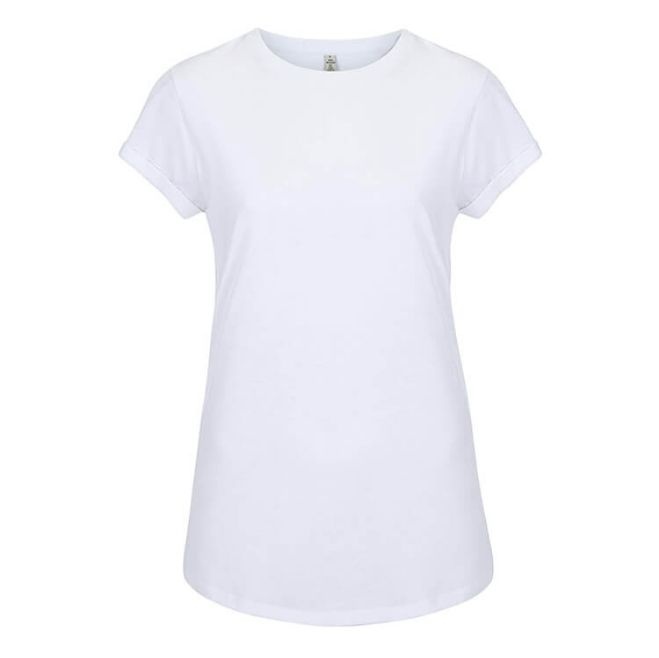 Logo trade promotional products image of: Salvage women´s rolled sleeve t-shirt, dove white