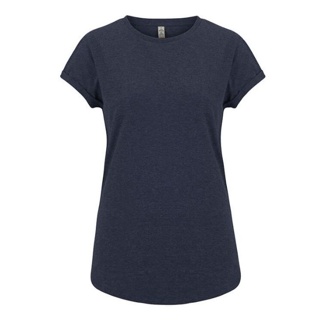 Logotrade promotional merchandise image of: Salvage women´s rolled sleeve t-shirt, melange navy