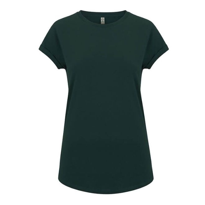 Logo trade promotional gifts picture of: Salvage women´s rolled sleeve t-shirt, bottle green