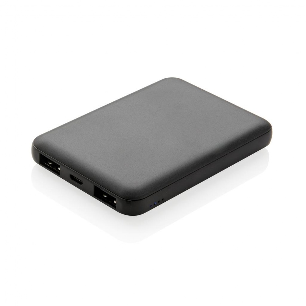 Logo trade corporate gifts picture of: High Density 5.000 mAh Pocket Powerbank, black