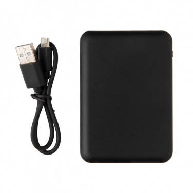 Logo trade advertising products image of: High Density 5.000 mAh Pocket Powerbank, black