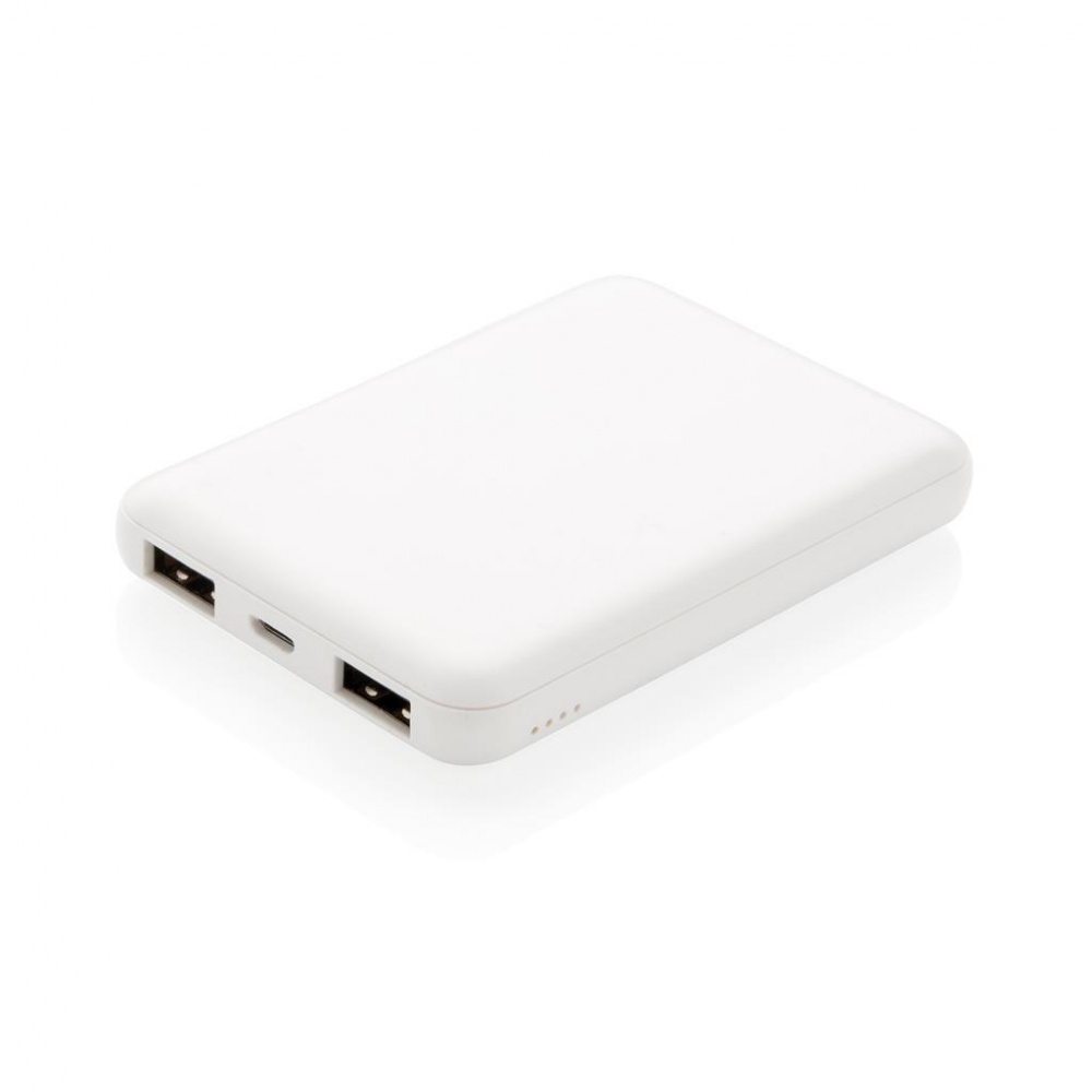 Logo trade promotional products image of: High Density 5.000 mAh Pocket Powerbank, white