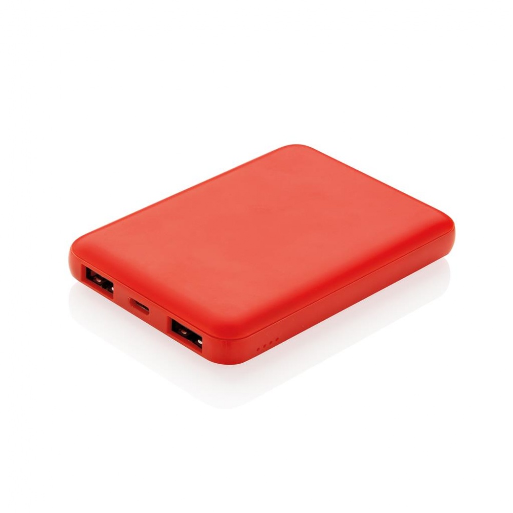 Logotrade promotional gift image of: High Density 5.000 mAh Pocket Powerbank, red