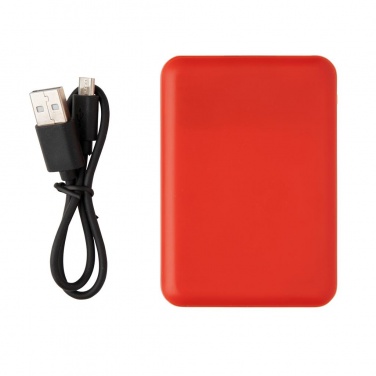 Logo trade promotional gifts image of: High Density 5.000 mAh Pocket Powerbank, red