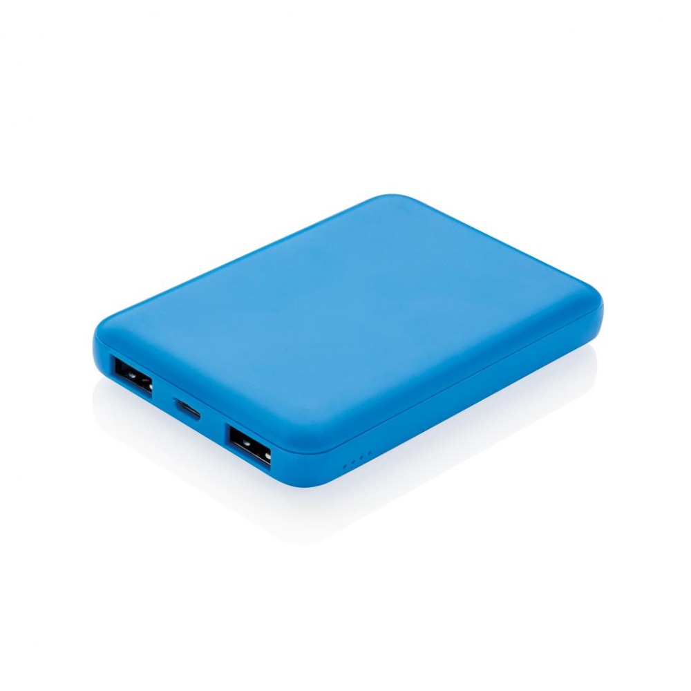 Logotrade promotional giveaway image of: High Density 5.000 mAh Pocket Powerbank, blue