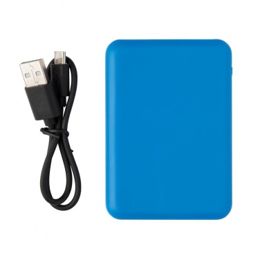 Logo trade promotional items picture of: High Density 5.000 mAh Pocket Powerbank, blue