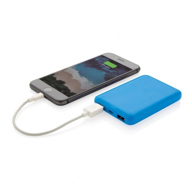 Logotrade corporate gifts photo of: High Density 5.000 mAh Pocket Powerbank, blue