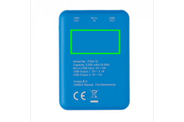 Logotrade promotional giveaways photo of: High Density 5.000 mAh Pocket Powerbank, blue