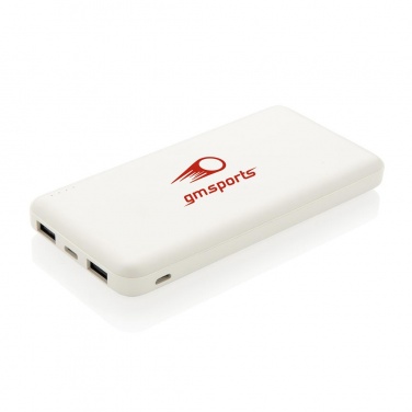 Logo trade promotional merchandise photo of: High Density 10.000 mAh Pocket Powerbank, white