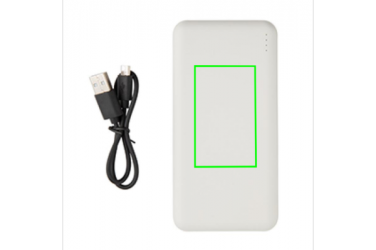 Logo trade promotional merchandise picture of: High Density 10.000 mAh Pocket Powerbank, white