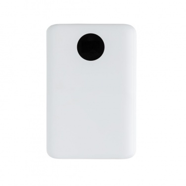 Logo trade promotional giveaway photo of: 10.000 mAh pocket powerbank with triple input, white