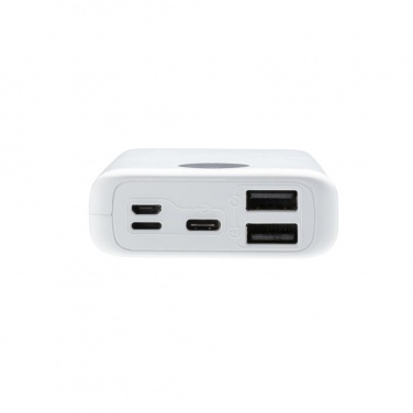 Logo trade promotional products image of: 10.000 mAh pocket powerbank with triple input, white