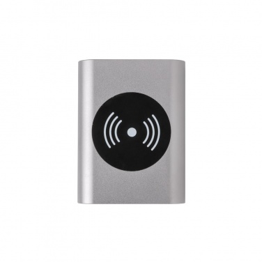 Logotrade promotional item picture of: Aluminium 5.000 mAh Wireless 5W Pocket Powerbank, grey