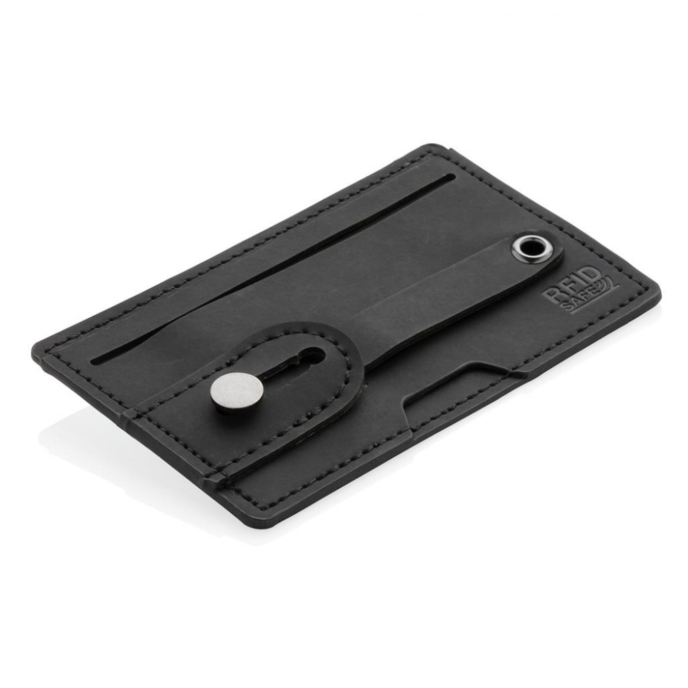 Logo trade corporate gifts picture of: 3-in-1 Phone Card Holder RFID, black