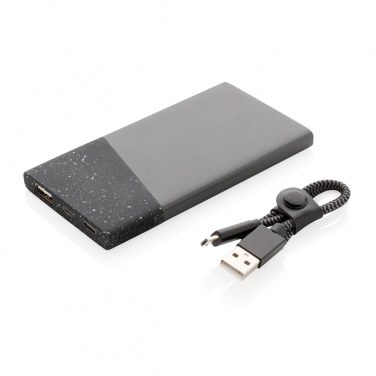 Logo trade promotional giveaway photo of: Swiss Peak 5.000 mAh pocket powerbank, black