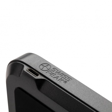 Logo trade promotional items image of: Swiss Peak luxury wireless 10.000 mAh powerbank, black