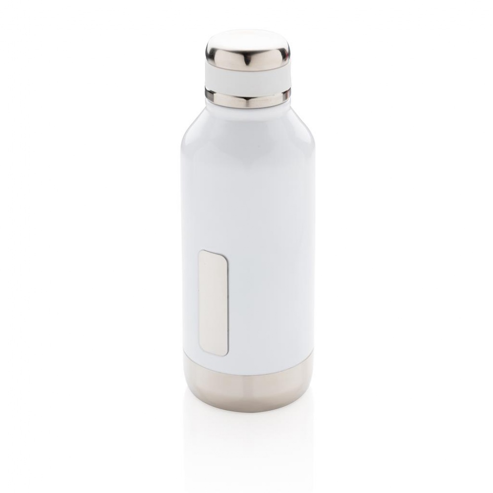 Logotrade promotional giveaways photo of: Leak proof vacuum bottle with logo plate, white