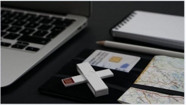 Logo trade business gift photo of: +ID smart card reader, USB, white