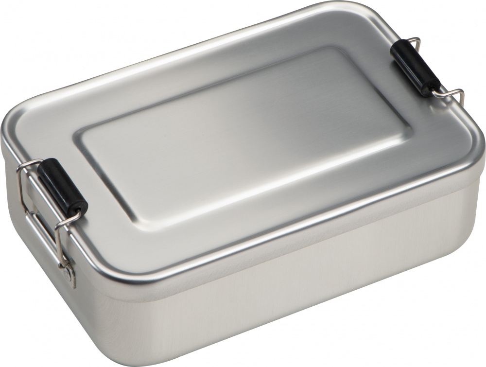 Logo trade promotional giveaways picture of: Lunch box aluminum, grey