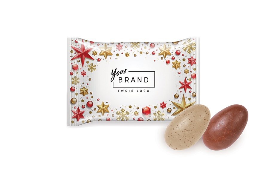 Logo trade promotional product photo of: almond in chocolate flow pack