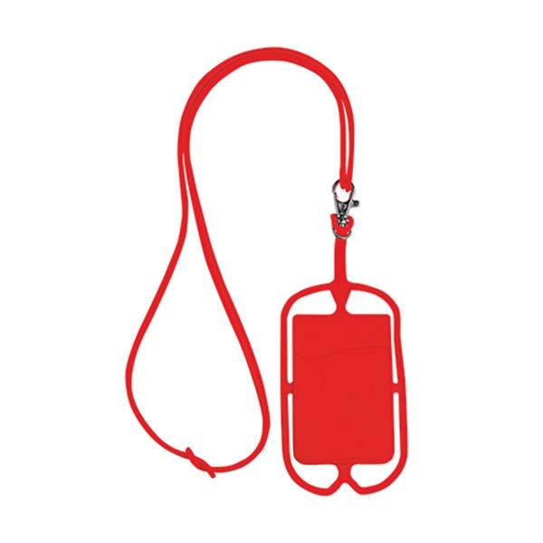 Logotrade business gift image of: Lanyard with cardholder, Red