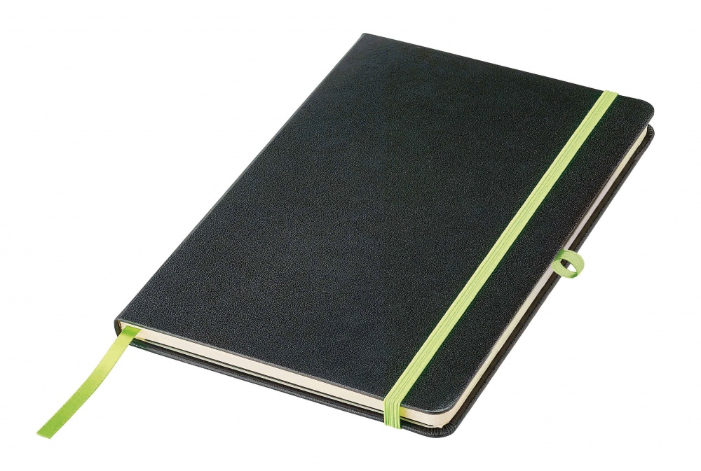 Logo trade corporate gifts image of: Notebook A5, Green