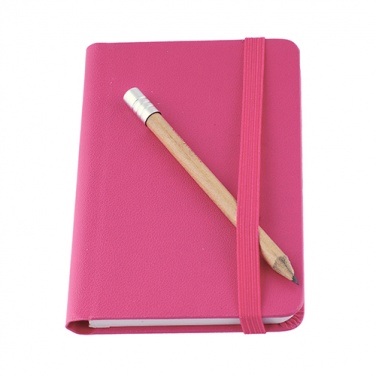 Logo trade promotional giveaways image of: Notebook A7, Pink