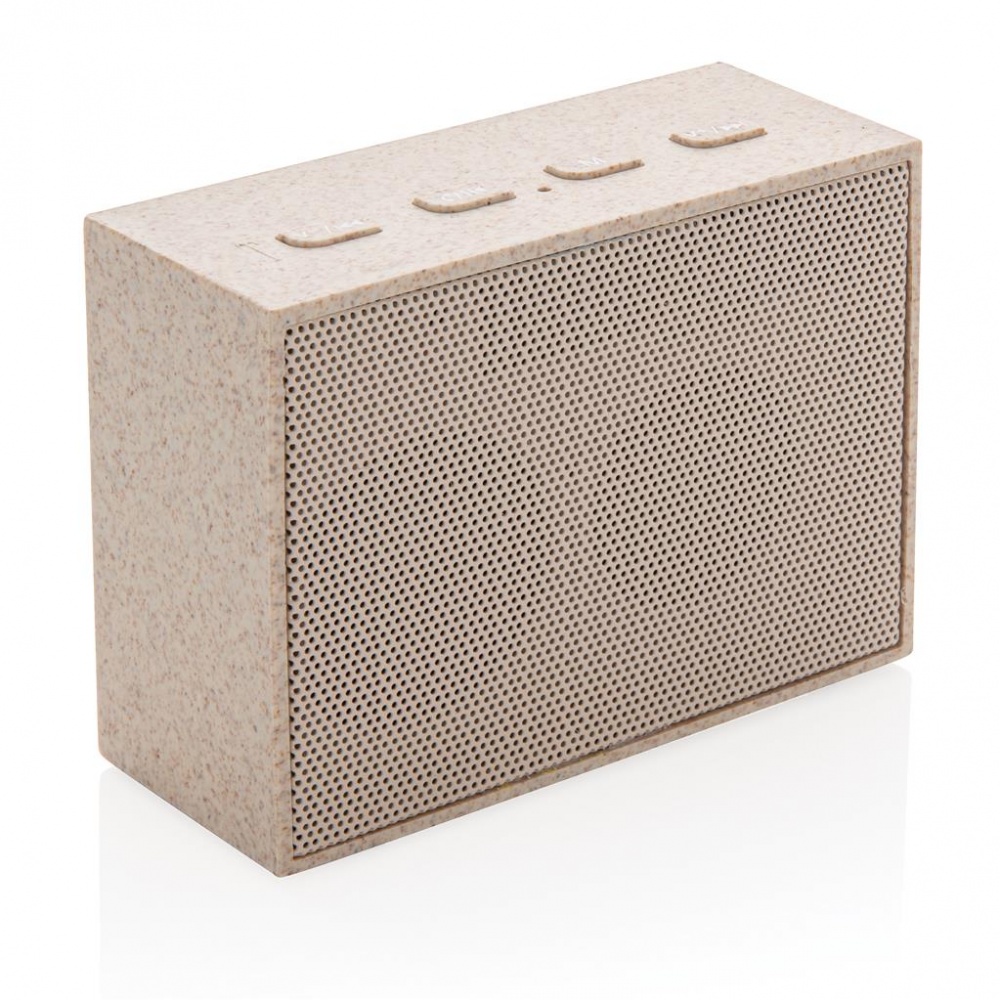 Logo trade promotional giveaways image of: Wheat Straw 3W Mini Speaker, brown