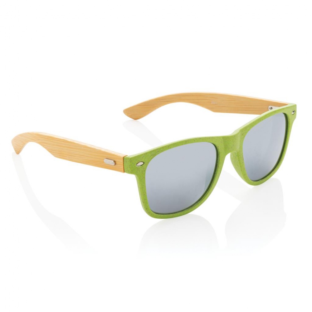 Logo trade promotional giveaways image of: Wheat straw and bamboo sunglasses, green