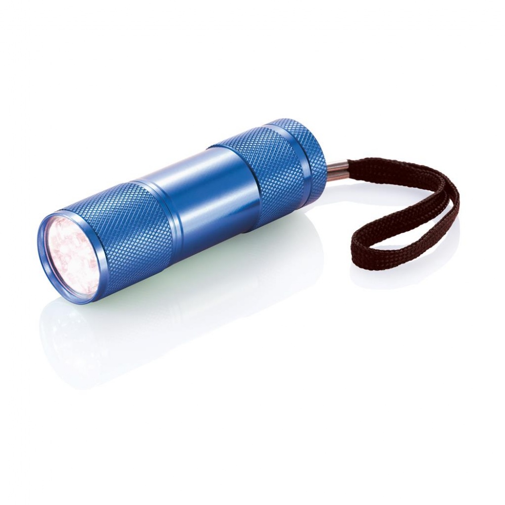 Logotrade promotional gift image of: Quattro torch, blue with personalized name and sleeve in a gift wrap