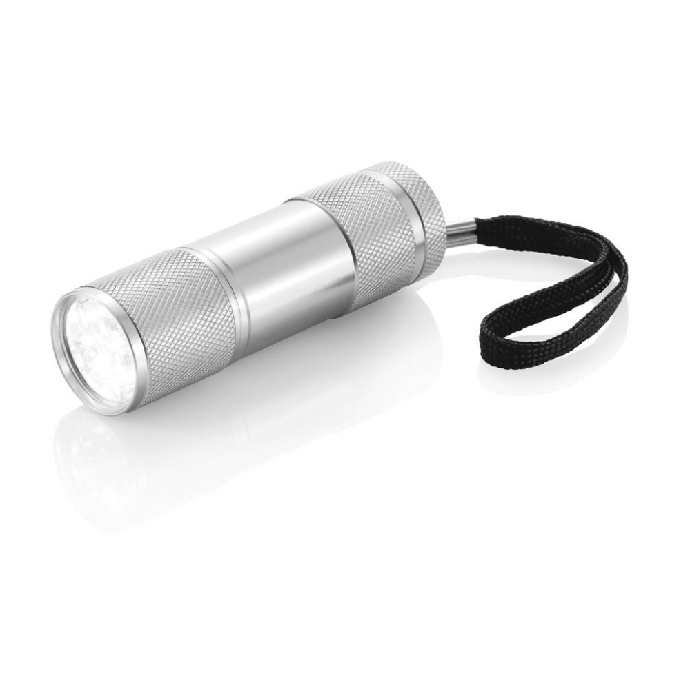 Logo trade business gift photo of: Quattro torch silver with personalized name and sleeve in a gift wrap