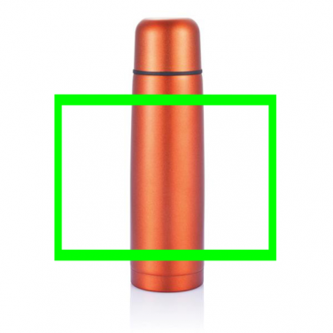 Logo trade advertising products image of: Stainless steel flask, orange, personalized name, sleeve, gift wrap