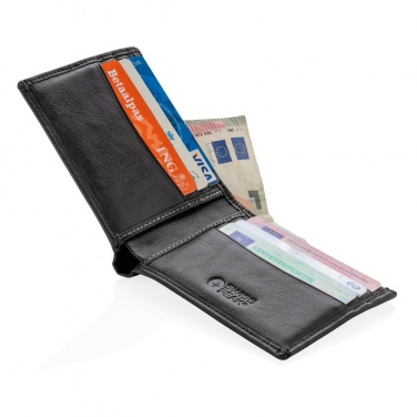 Logotrade promotional merchandise image of: RFID anti-skimming wallet black, personalized name, sleeve, gift wrap