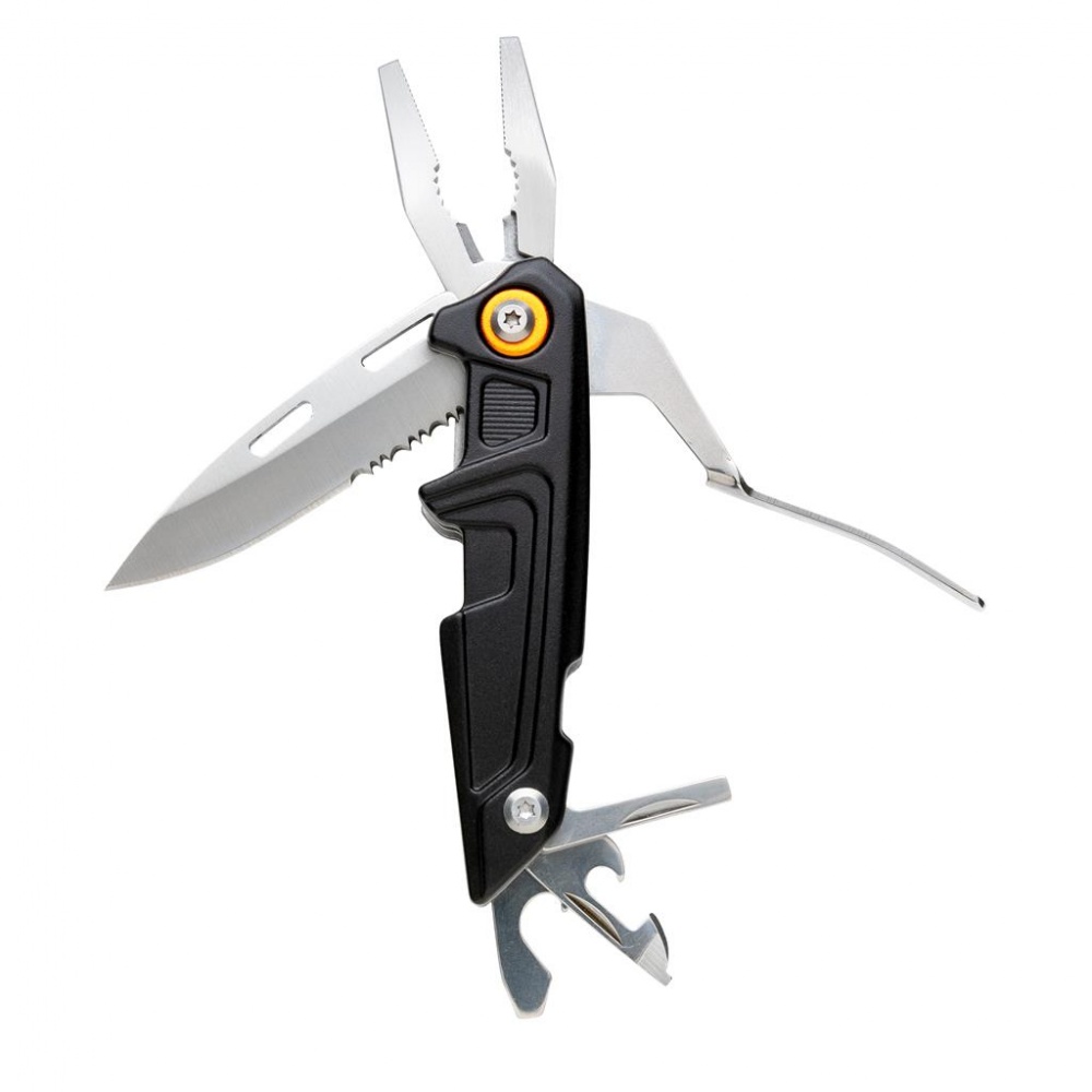 Logotrade promotional giveaway image of: Multitool with bit set, black, personalized name, sleeve, gift wrap