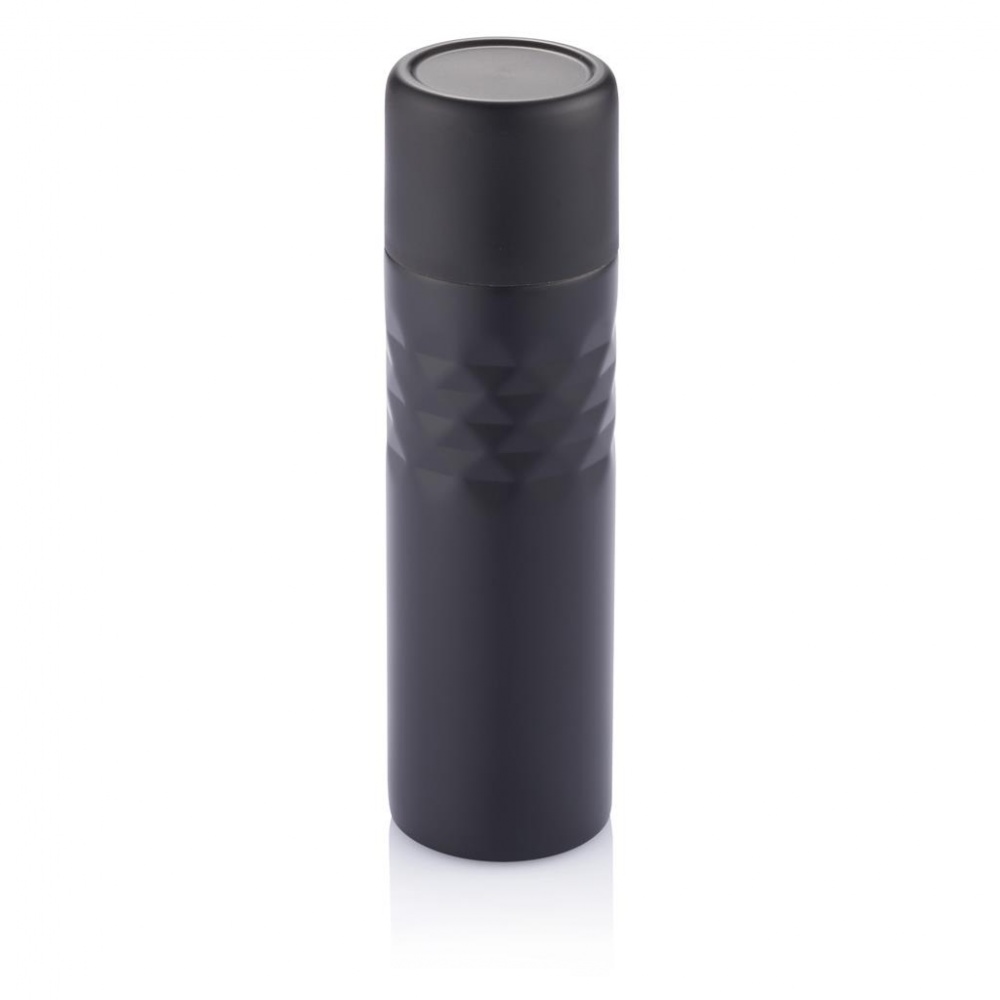 Logo trade promotional merchandise photo of: Mosa flask, black, with personalized name, sleeve, gift wrap