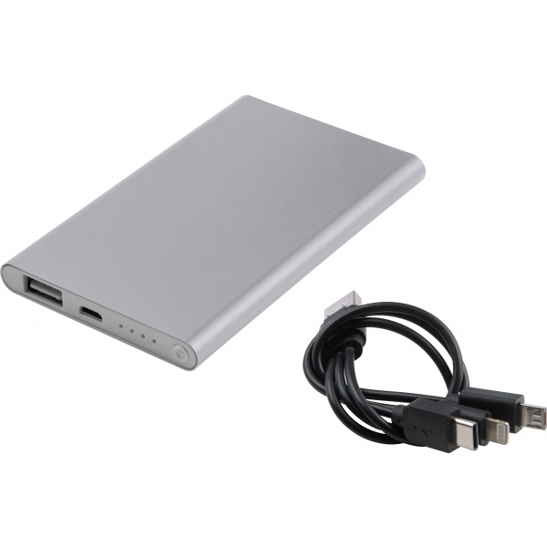 Logo trade promotional items image of: Power bank LIETO 4000 mAh, Grey