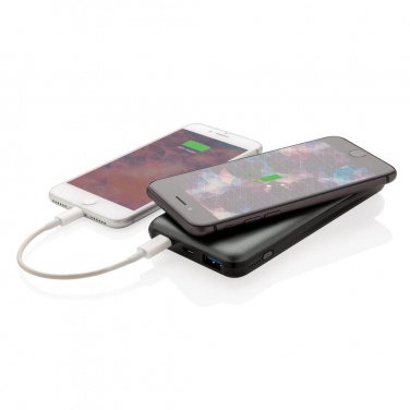 Logo trade promotional items image of: Fast charging 10W wireless powerbank, 10.000 mAh, grey