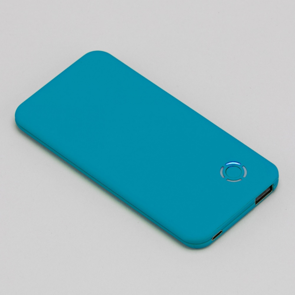 Logo trade corporate gift photo of: RAY power bank 4000 mAh, turquoise