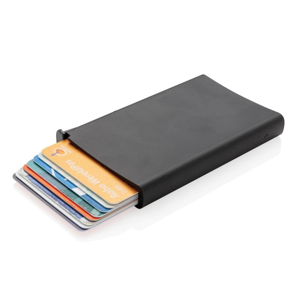 Logo trade advertising products image of: Standard aluminium RFID cardholder, black